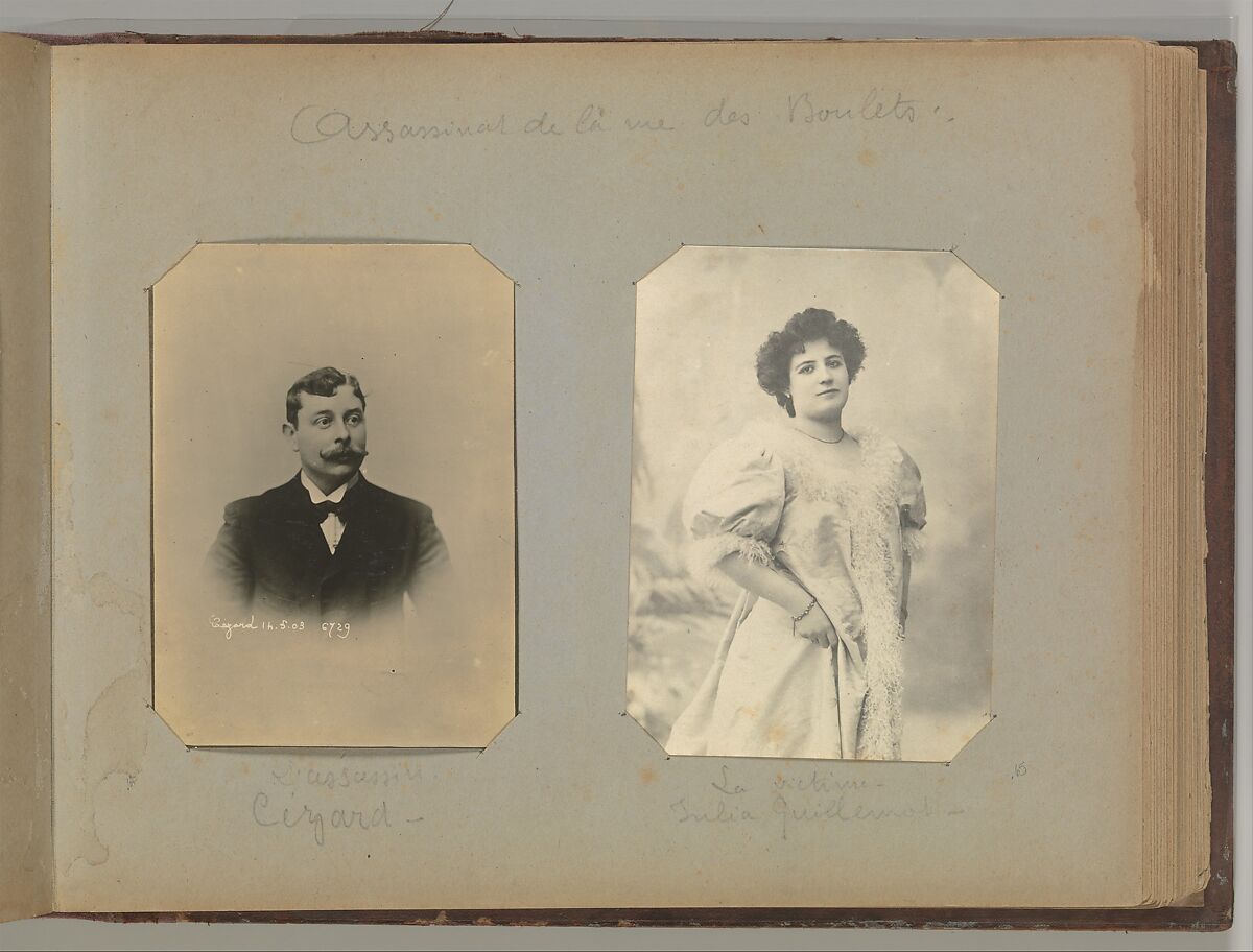 [Album of Paris Crime Scenes], Attributed to Alphonse Bertillon (French, 1853–1914), Gelatin silver prints