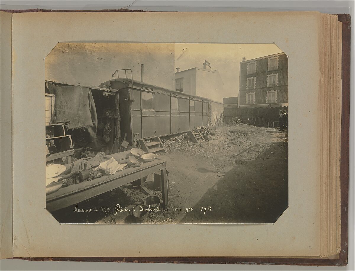 [Album of Paris Crime Scenes], Attributed to Alphonse Bertillon (French, 1853–1914), Gelatin silver prints