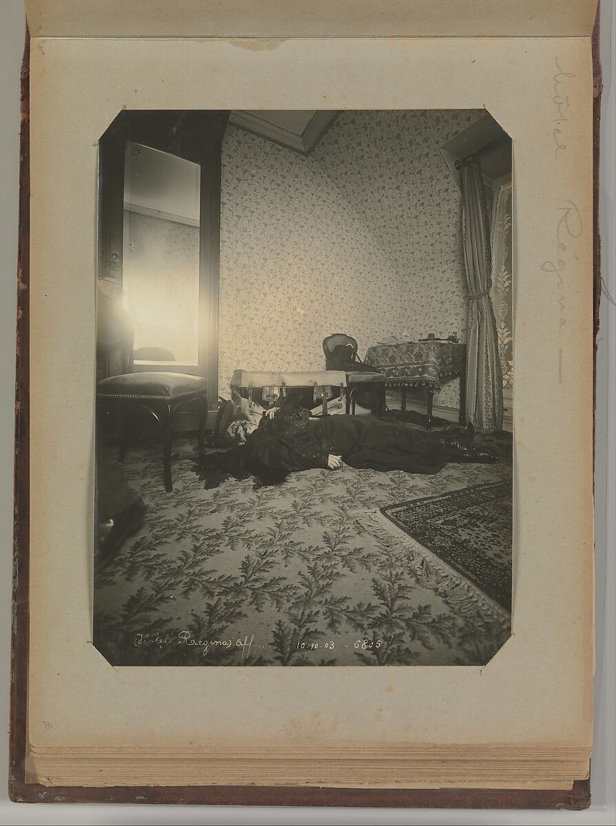 [Album of Paris Crime Scenes], Attributed to Alphonse Bertillon (French, 1853–1914), Gelatin silver prints