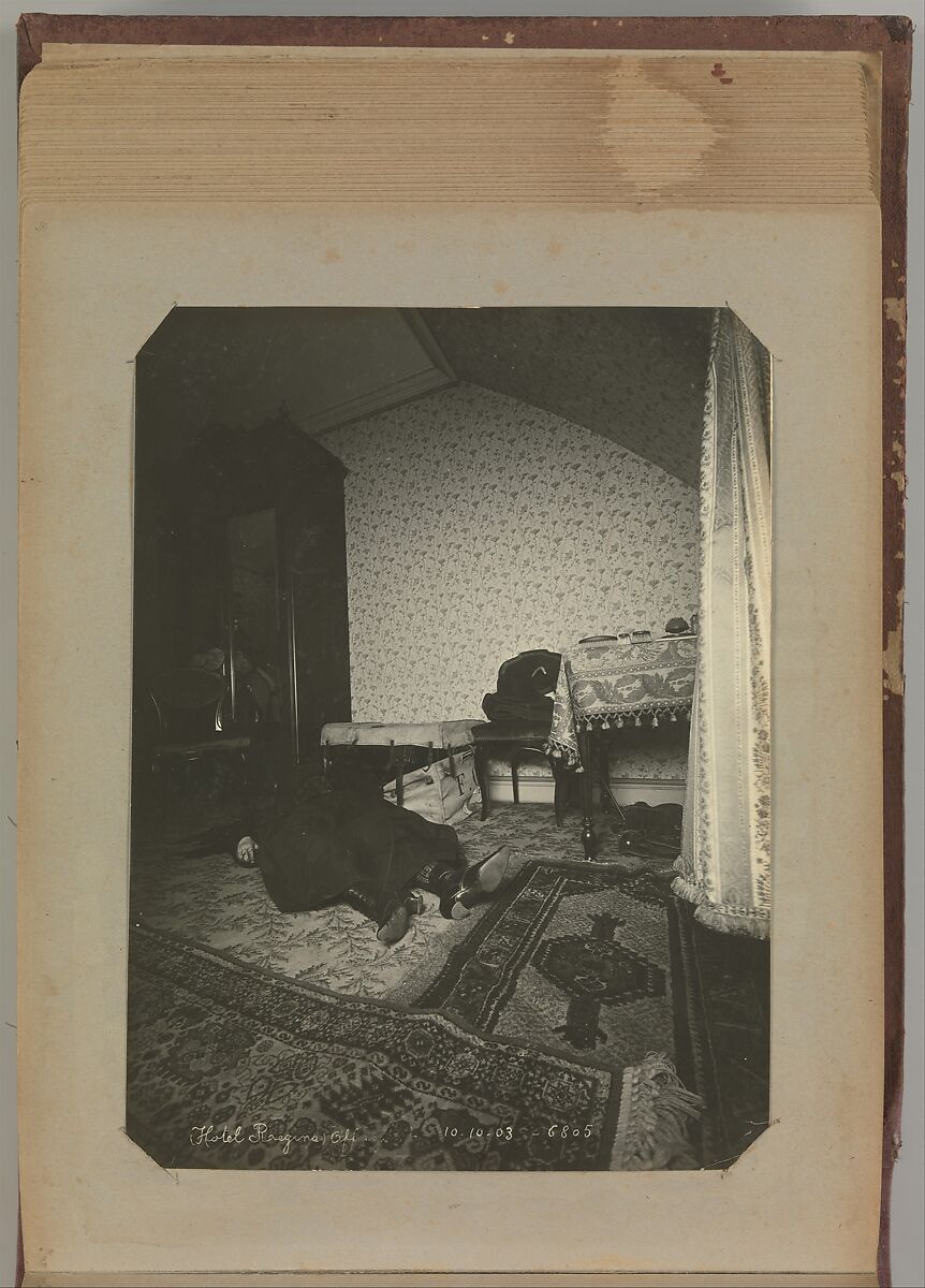 [Album of Paris Crime Scenes], Attributed to Alphonse Bertillon (French, 1853–1914), Gelatin silver prints