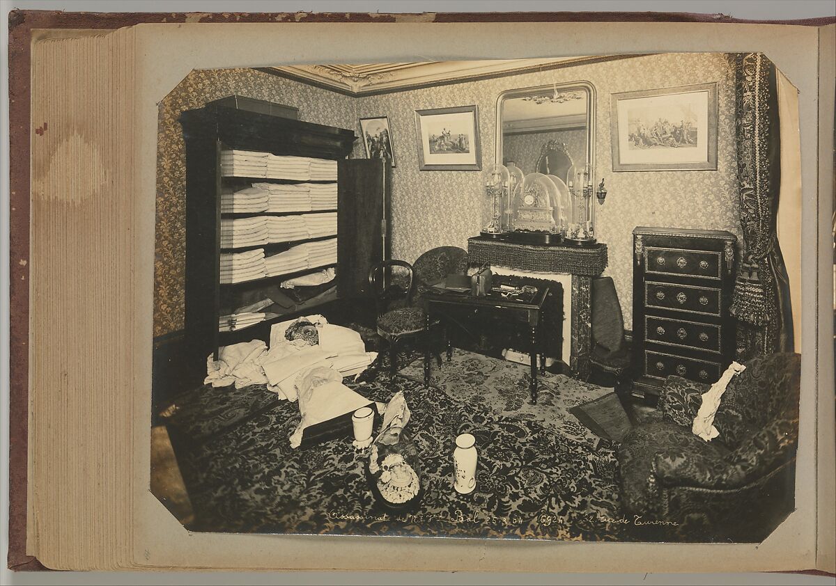 [Album of Paris Crime Scenes], Attributed to Alphonse Bertillon (French, 1853–1914), Gelatin silver prints