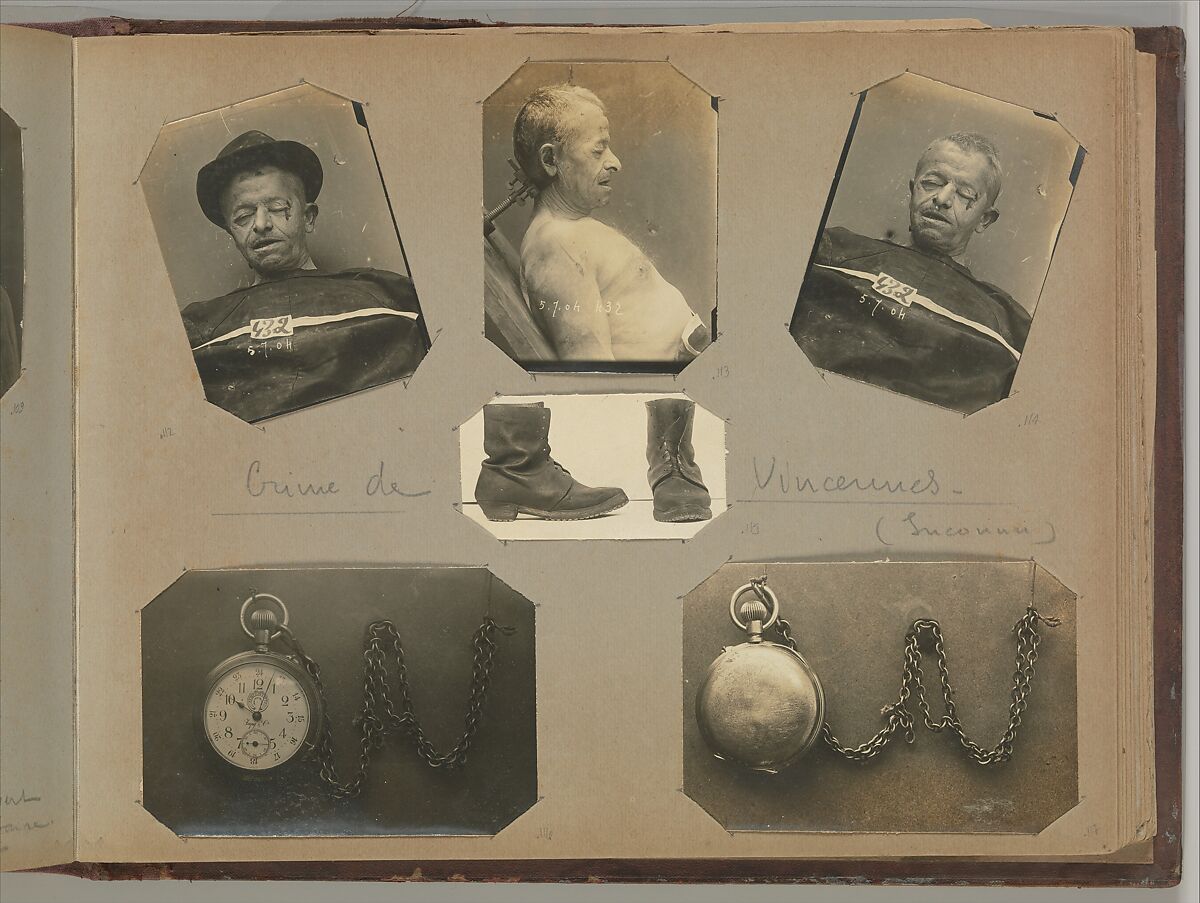 [Album of Paris Crime Scenes], Attributed to Alphonse Bertillon (French, 1853–1914), Gelatin silver prints
