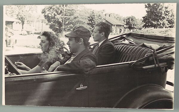 [Alma Agee, James Agee, and Delmore Schwartz in Convertible Car, New Jersey], Helen Levitt (American, 1913–2009), Gelatin silver print 