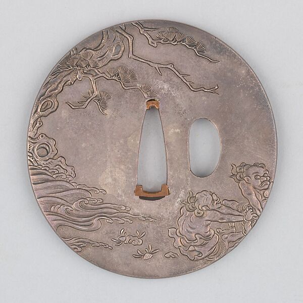 Sword Guard (Tsuba), Silver, copper, Japanese