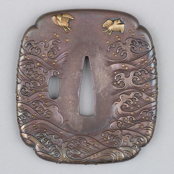 Sword Guard (Tsuba), Possibly silver, copper, Japanese