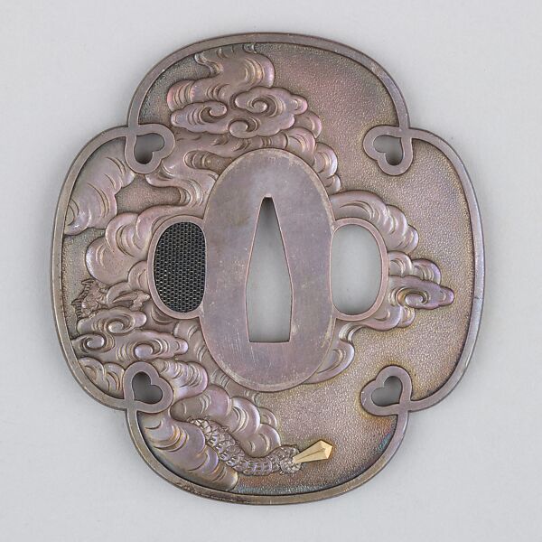 Sword Guard (Tsuba), Silver, gold, copper-gold alloy (shakudō), copper, Japanese