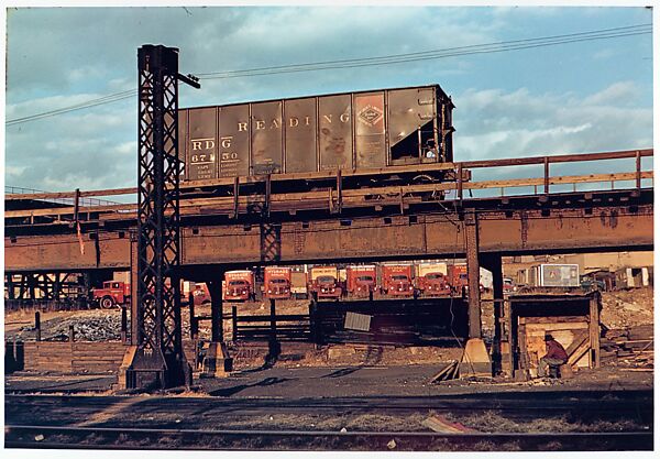 [Two Prints of Reading Railroad Car on Elevated Track Above Yard, For Fortune Article "Before They Disappear"], Walker Evans (American, St. Louis, Missouri 1903–1975 New Haven, Connecticut), Dye transfer print 