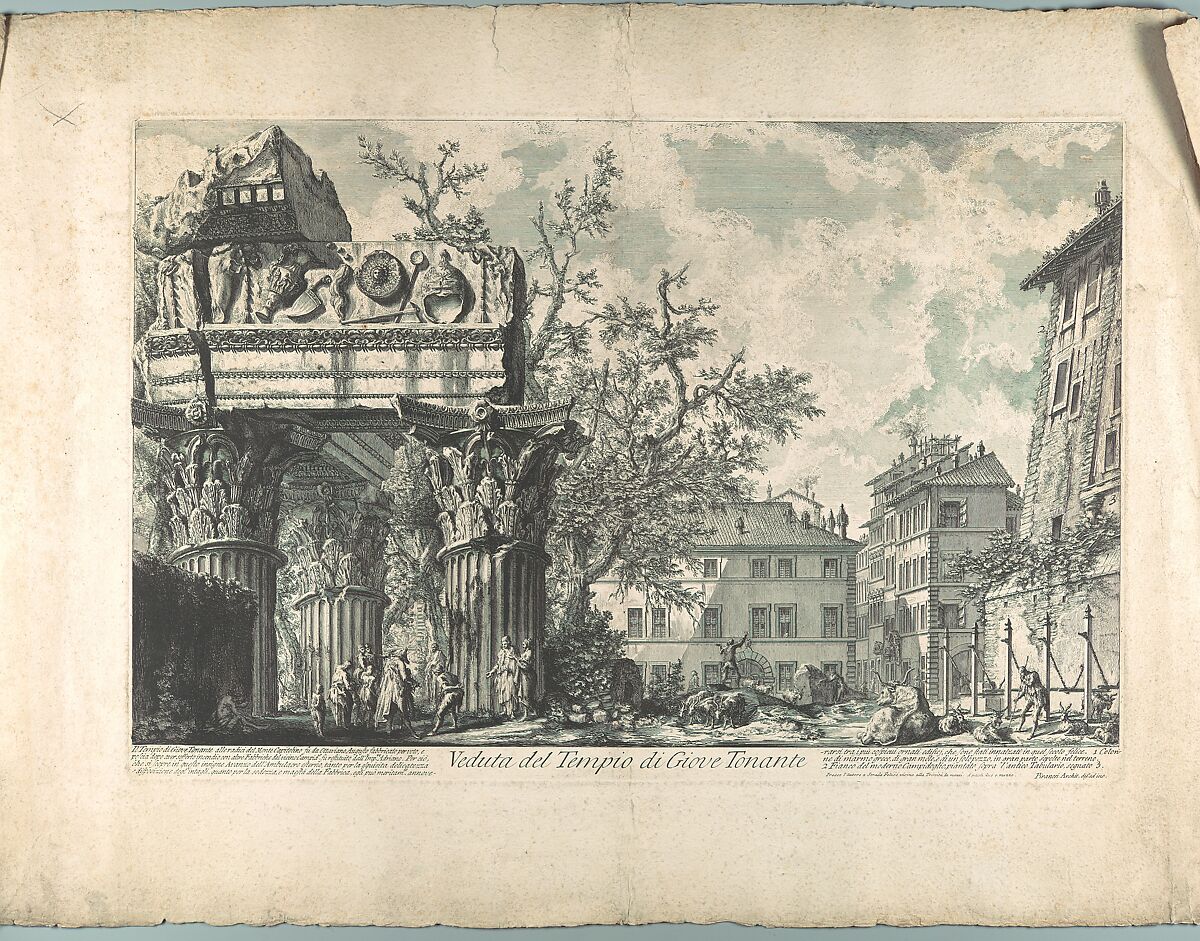 Veduta del Tempio di Giove Tonante, Giovanni Battista Piranesi (Italian, Mogliano Veneto 1720–1778 Rome), Engraving 