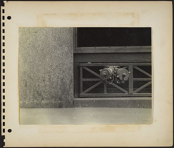 [Building Front Detail with Siamese Standpipe, New York City], Rudy Burckhardt (American (born Switzerland), Basel 1914–1999 Searsmont, Maine), Gelatin silver print 