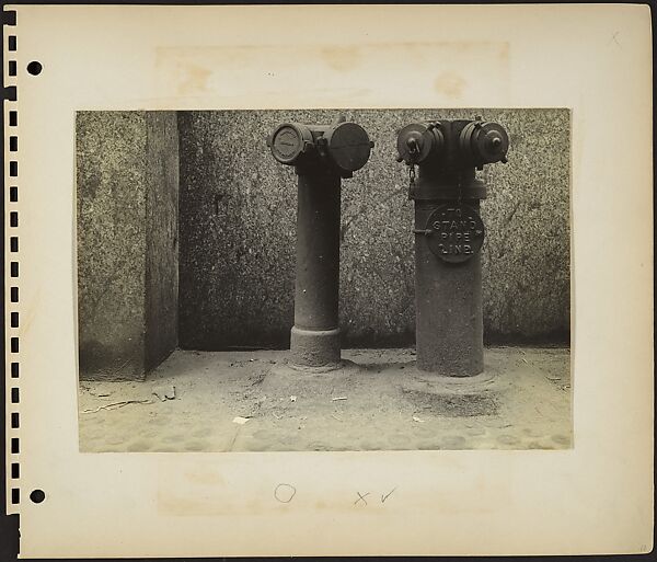 [Pair of Siamese Standpipes, New York City], Rudy Burckhardt (American (born Switzerland), Basel 1914–1999 Searsmont, Maine), Gelatin silver print 