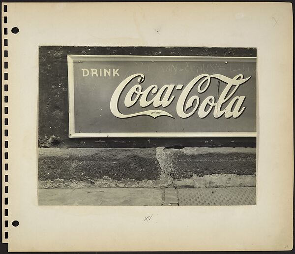 [Metal Coca-Cola Sign with Graffiti, New York City], Rudy Burckhardt (American (born Switzerland), Basel 1914–1999 Searsmont, Maine), Gelatin silver print 