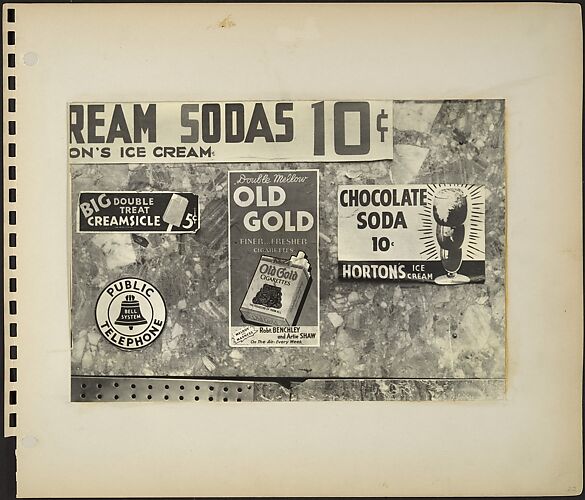 [Wall Detail with Cigarette, Ice Cream, and Telephone Advertisements, New York City]