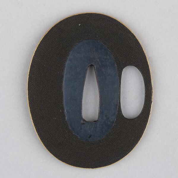 Sword Guard (Tsuba), Copper-gold alloy (shakudō), gold, copper, Japanese