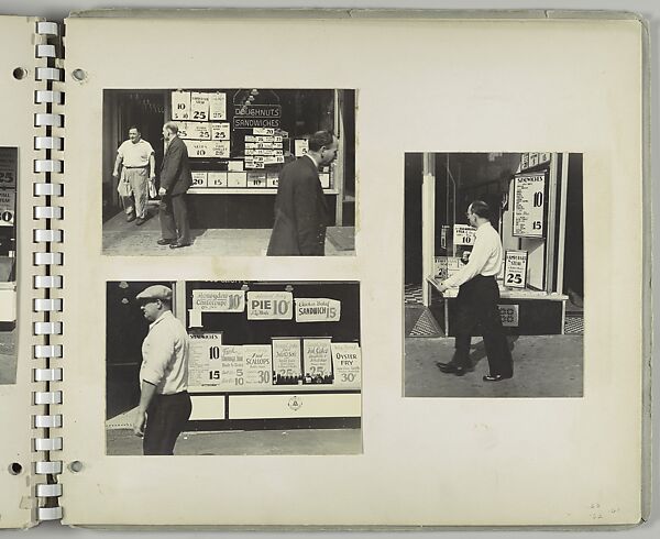 [Pedestrians, New York City: Three Men Walking Past Lunchroom; Man in Shirt Sleeves and Cap Passing Lunchroom Window with Posted Signs; Man Passing Lunchroom Window], Rudy Burckhardt (American (born Switzerland), Basel 1914–1999 Searsmont, Maine), Gelatin silver print