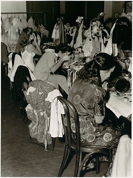 [Six Photographs for Fortune Portfolio "The Boom in Ballet": Five (5) Portraits of Alicia Markova Applying Makeup and One (1) of Dancers at Dressing Room Mirror], Walker Evans (American, St. Louis, Missouri 1903–1975 New Haven, Connecticut), Gelatin silver print