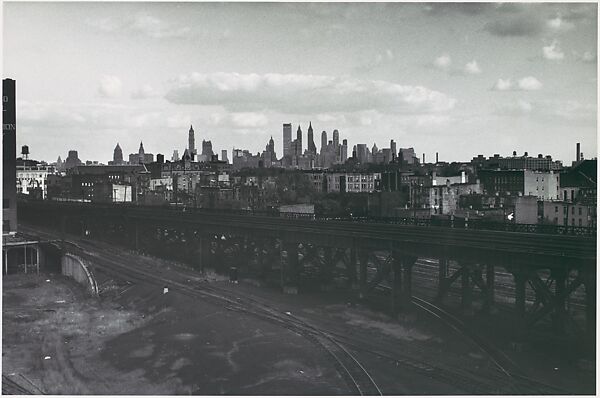 [Three Views of Building Construction, Railyard, and Skyline for Container Corporation Commission], Walker Evans (American, St. Louis, Missouri 1903–1975 New Haven, Connecticut), Gelatin silver print