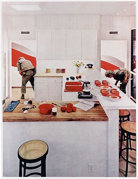 Red Stripe Kitchen, from the series "House Beautiful: Bringing the War Home", Martha Rosler (American, born New York, 1943), Chromogenic print 