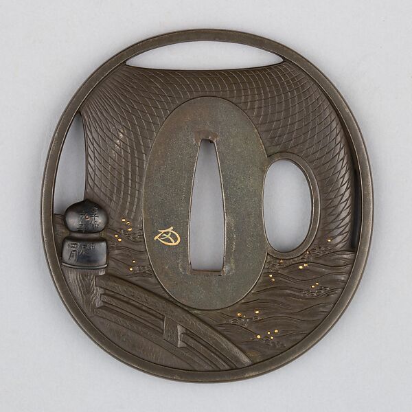 Sword Guard (Tsuba), Copper-silver alloy (shibuichi), gold, silver, copper, Japanese
