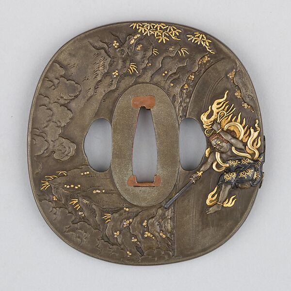 Sword Guard (Tsuba), Copper-silver alloy (shibuichi), gold, silver, copper, copper-gold alloy (shakudō), Japanese