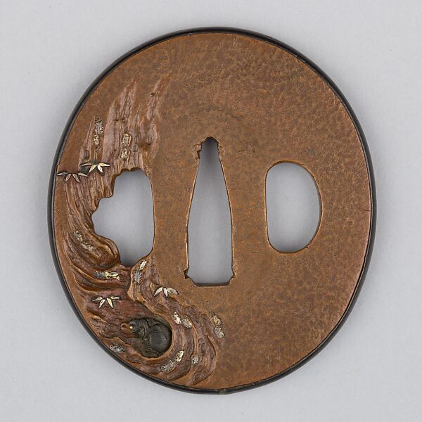 Sword Guard (Tsuba), Copper, gold, copper-gold alloy (shakudō), Japanese