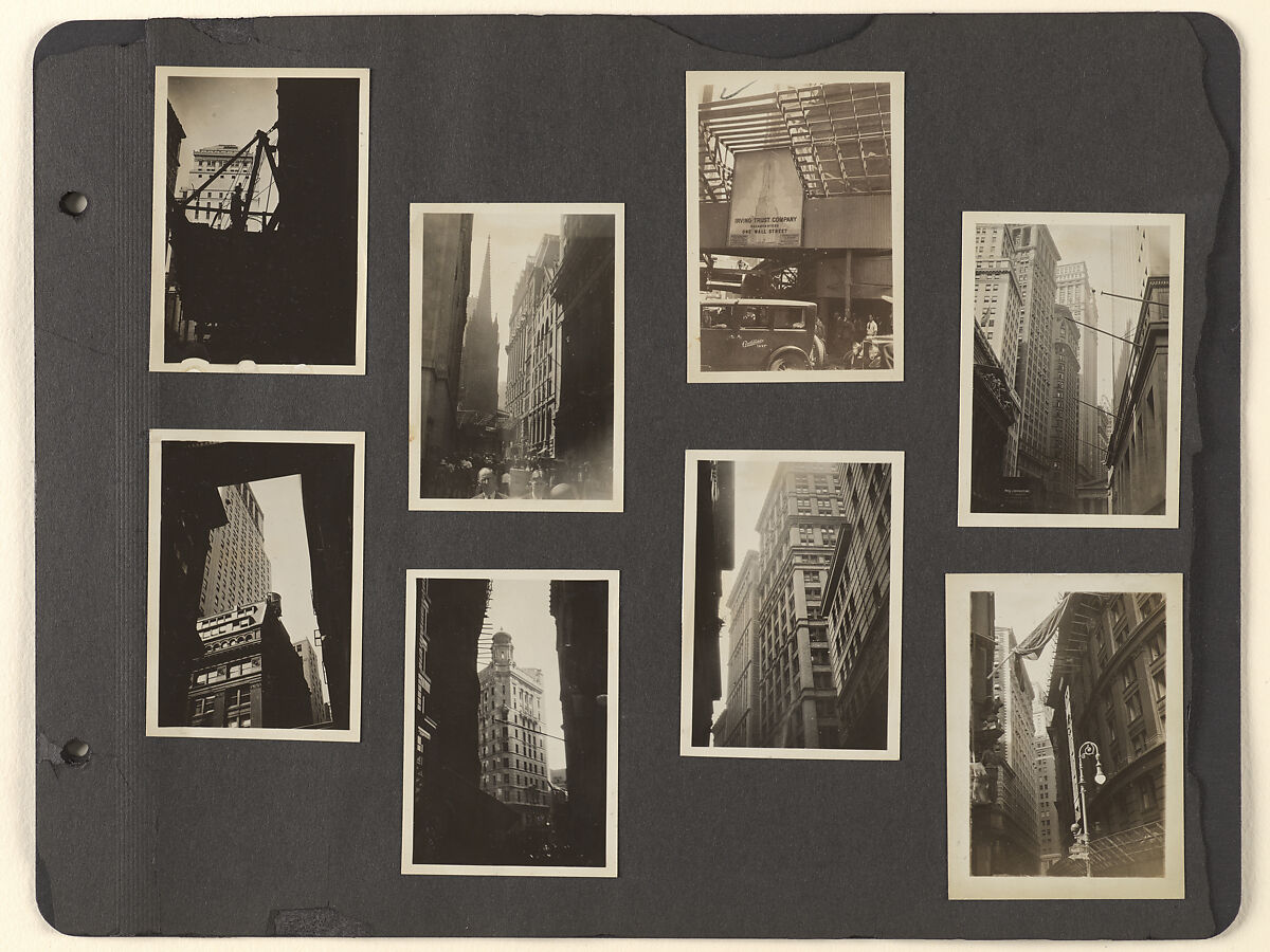 [Album Page 4: Financial District, Broadway and Wall Street Vicinity, Manhattan], Berenice Abbott  American, Gelatin silver prints