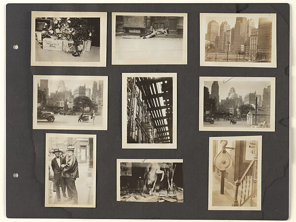 [Album Page: Midtown, Bryant Park Vicinity, and Chinatown, Manhattan], Berenice Abbott  American, Gelatin silver prints