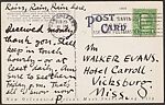[Postcards Addressed to Walker Evans and Filed by the Artist with his Collection of Postcards], Walker Evans (American, St. Louis, Missouri 1903–1975 New Haven, Connecticut), Photomechanical prints