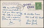 [Postcards Addressed to Walker Evans and Filed by the Artist with his Collection of Postcards], Walker Evans (American, St. Louis, Missouri 1903–1975 New Haven, Connecticut), Photomechanical prints
