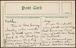 [Postcards Addressed to Walker Evans and Filed by the Artist with his Collection of Postcards], Walker Evans (American, St. Louis, Missouri 1903–1975 New Haven, Connecticut), Photomechanical prints