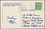 [Postcards Addressed to Walker Evans and Filed by the Artist with his Collection of Postcards], Walker Evans (American, St. Louis, Missouri 1903–1975 New Haven, Connecticut), Photomechanical prints