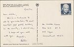 [Postcards Addressed to Walker Evans and Filed by the Artist with his Collection of Postcards], Walker Evans (American, St. Louis, Missouri 1903–1975 New Haven, Connecticut), Photomechanical prints