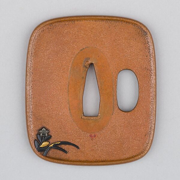 Sword Guard (Tsuba), Copper, silver, copper-gold alloy (shakudō), Japanese