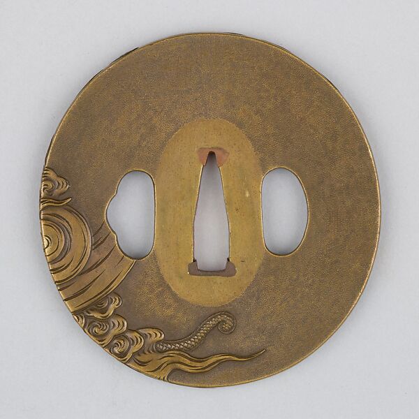 Sword Guard (Tsuba), Copper alloy (sentoku), gold, copper, Japanese