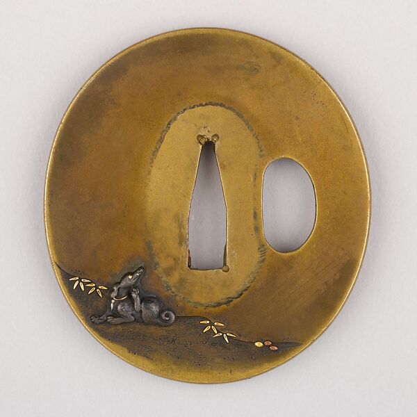 Sword Guard (Tsuba), Copper alloy (sentoku), gold, silver, copper, Japanese