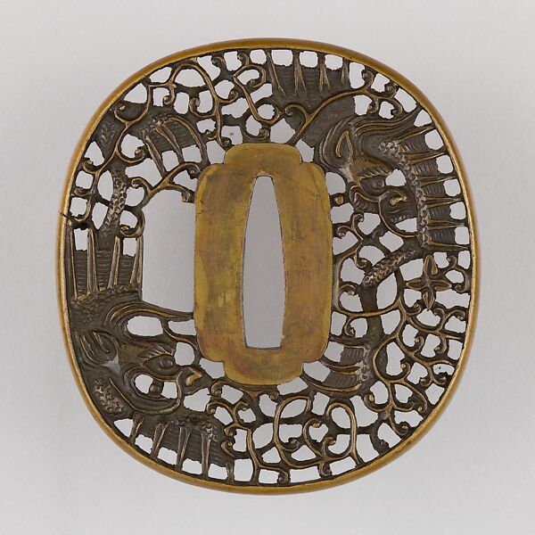 Sword Guard (Tsuba), Copper alloy (sentoku), copper, Japanese