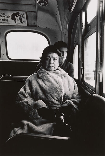 Lady on a bus, N.Y.C., Diane Arbus (American, New York 1923–1971 New York), Gelatin silver print 