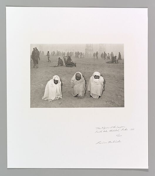 Three Pilgrims at the Sangam, Kumbh Mela, Allahabad, India, Kevin Bubriski (American, born 1954), Platinum-palladium print 