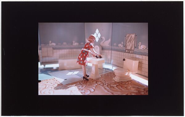 First Bathroom/Woman Standing, Laurie Simmons (American, born 1949), Silver dye bleach print 
