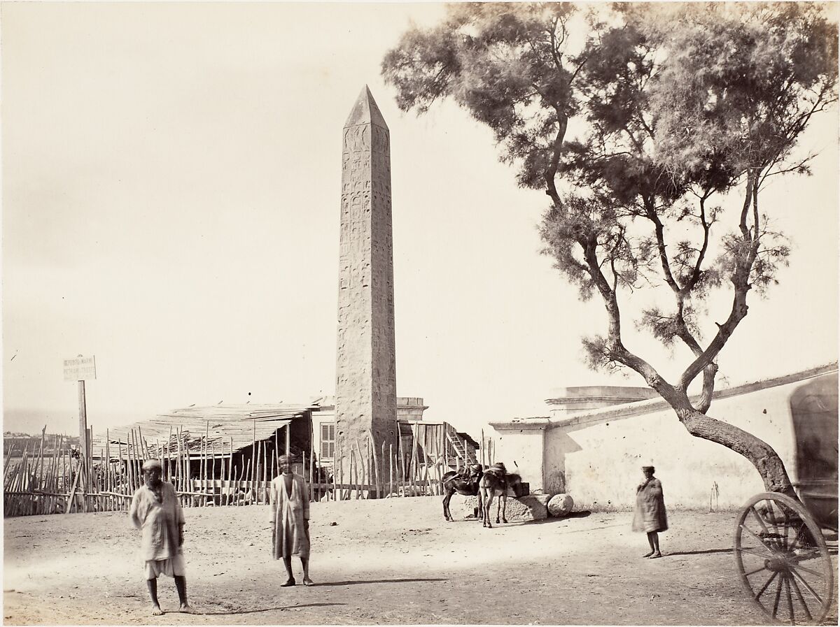 [Egyptian Obelisk, "Cleopatra's Needle," in Alexandria, Egypt], Attributed to Francis Frith (British, Chesterfield, Derbyshire 1822–1898 Cannes, France), Albumen silver print from glass negative 