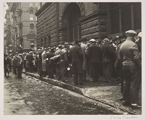 [Street Scene with Large Group of Men], Lucy Ashjian (American, 1907–1993), Gelatin silver print 