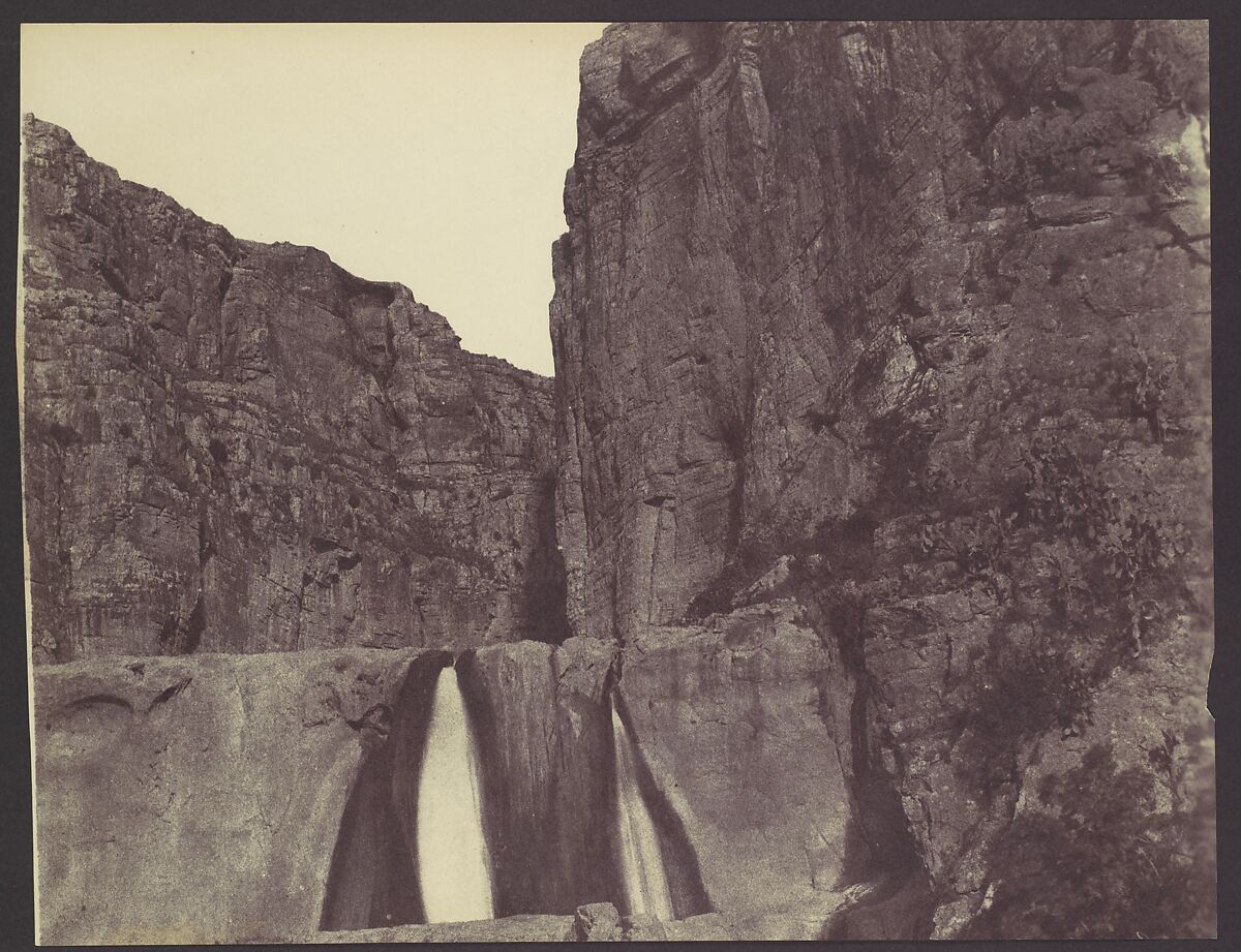 [Waterfall, Constantine], John Beasley Greene (American, born France, Le Havre 1832–1856 Cairo, Egypt), Salted paper print from paper negative 