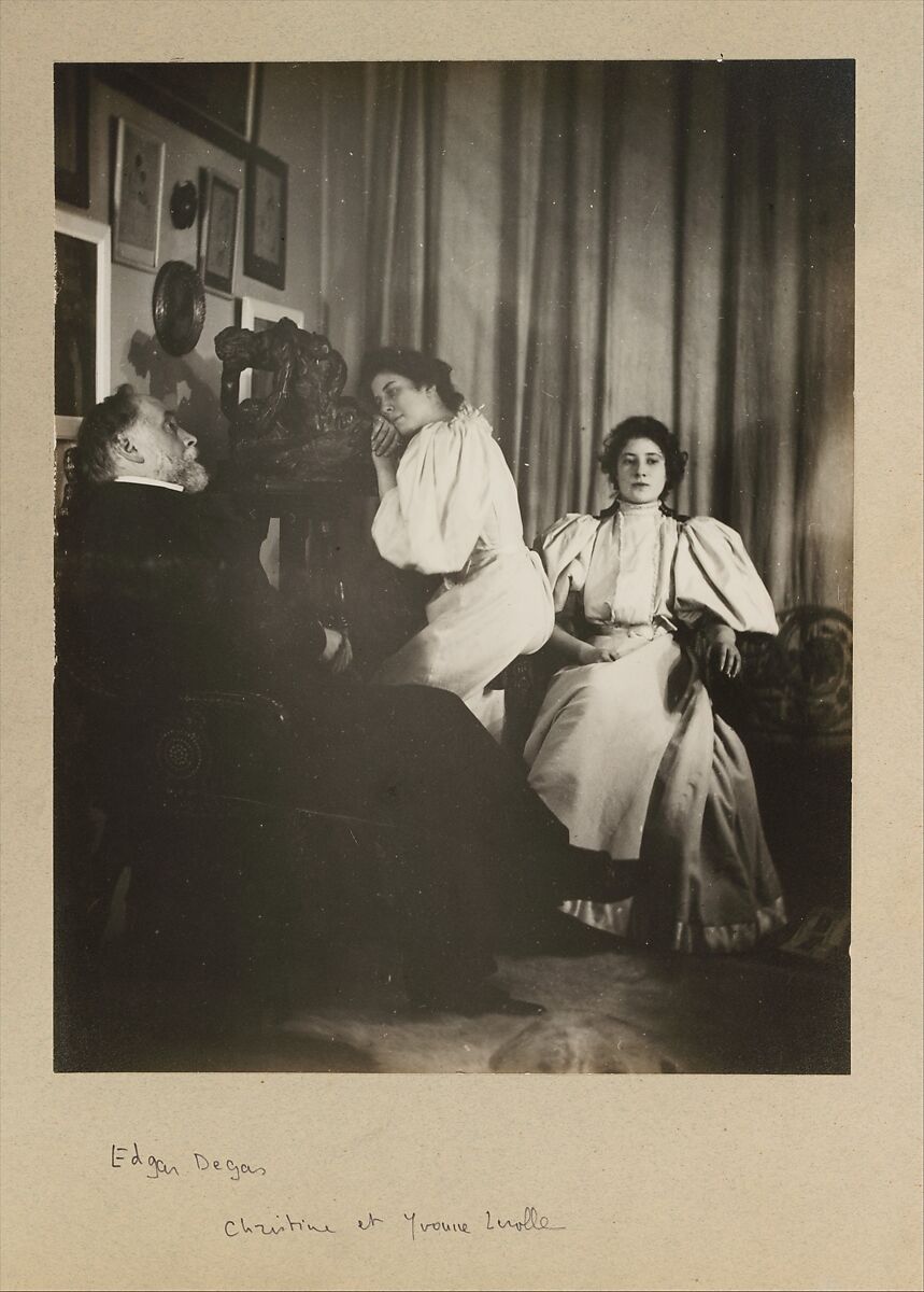 [Self-Portrait with Christine and Yvonne Lerolle], Edgar Degas  French, Gelatin silver print