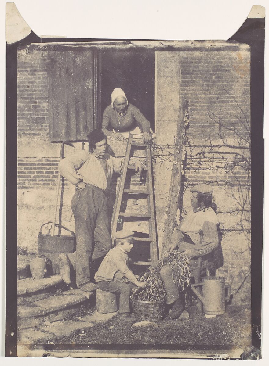 Shelling Beans, Argentelle, Louis-Adolphe Humbert de Molard (French, Paris 1800–1874), Salted paper print from paper negative 