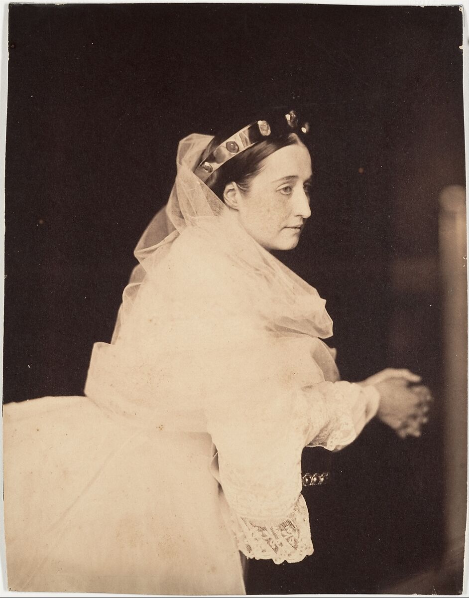 L'impératrice Eugénie en prière, Gustave Le Gray (French, 1820–1884), Albumen silver print from a collodion glass negative 