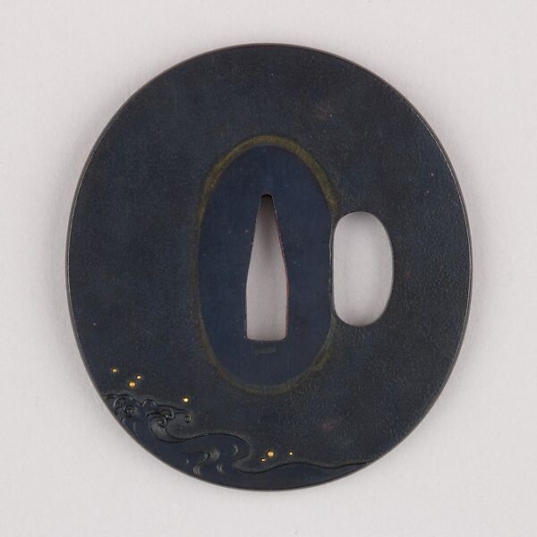 Sword Guard (Tsuba), Copper-gold alloy (shakudō), copper, Japanese