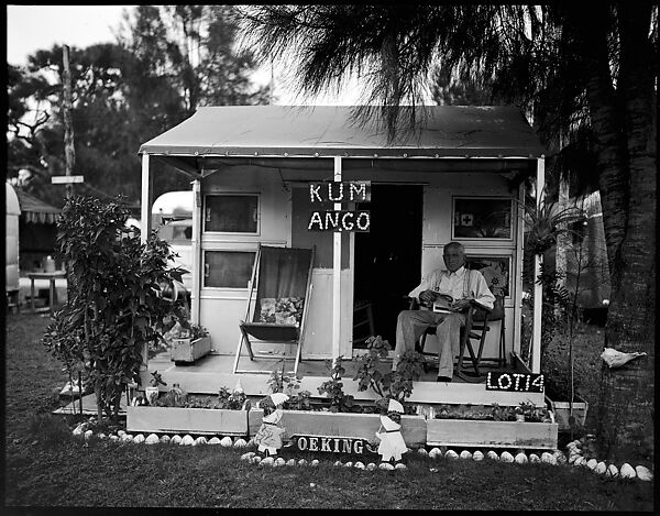 [Man on Porch in Municipal Trailer Camp, Sarasota, Florida], Walker Evans (American, St. Louis, Missouri 1903–1975 New Haven, Connecticut), Film negative 