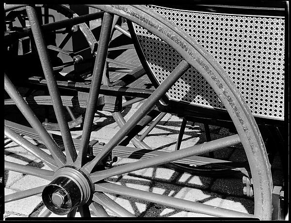 [Detail of Wheel Spokes and Chair Caning on Carriage in the Collection of Oliver Jennings]