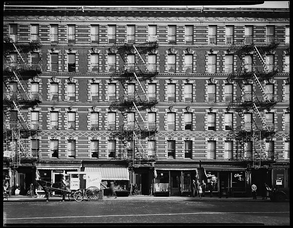 [Apartment Building Façades and Horse-Drawn Carriage on Sixth Avenue, New York City], Walker Evans (American, St. Louis, Missouri 1903–1975 New Haven, Connecticut), Film negative 