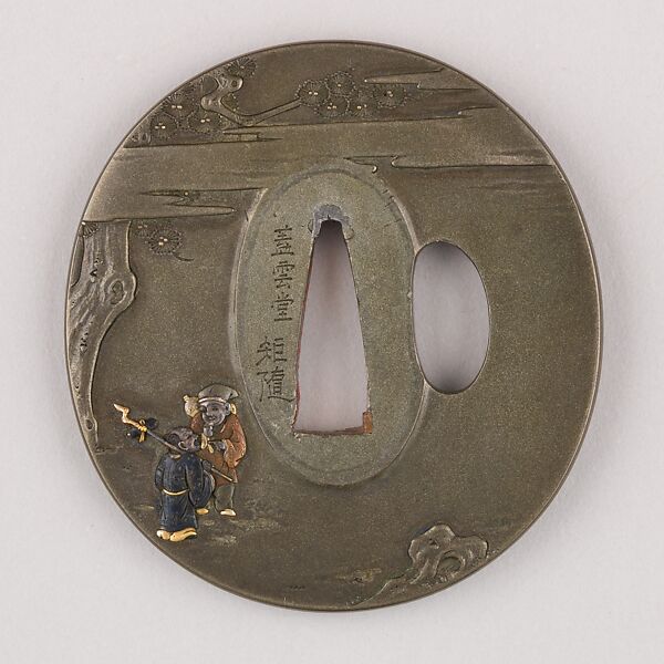 Sword Guard (Tsuba), Copper-silver alloy (shibuichi), gold, copper, copper-gold alloy (shakudō), silver, Japanese