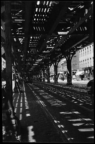 Walker Evans | [Street Scene Beneath Elevated Train Tracks, New York ...